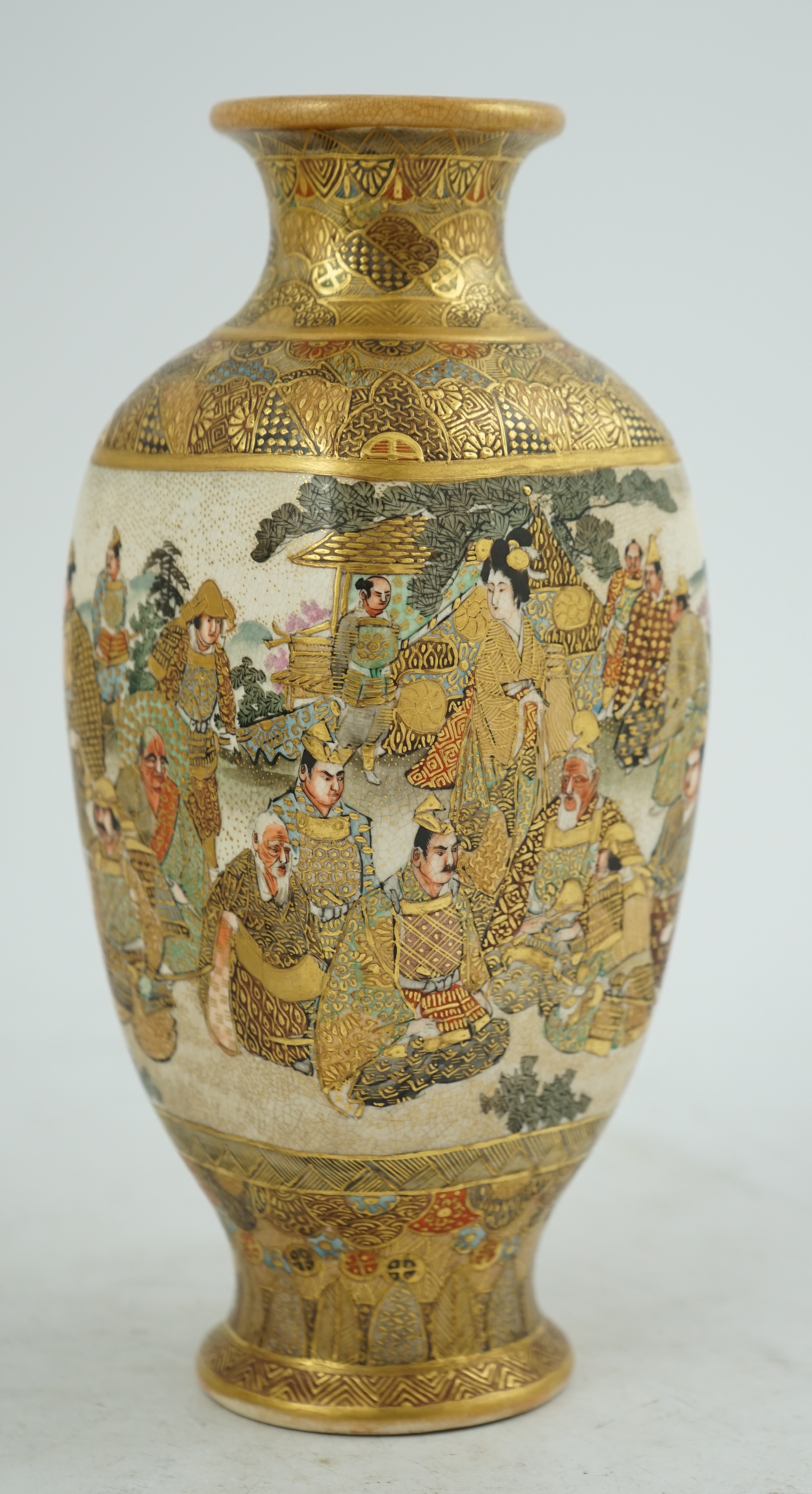 A Japanese Satsuma square section vase, Meiji period